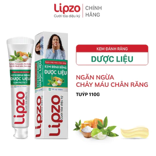 Kem Đánh Răng Dược Liệu Lipzo [TẶNG BÀN CHẢI], Dược Liệu Từ Hoa Hoè, Tuýp 110g, Giúp Ngừa Chảy Máu Chân Răng, Tụt Nướu