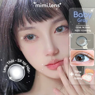 Kính áp tròng Lens DOUYIN Xám Xánh BABY GRAY giãn vừa - Mimi Lens