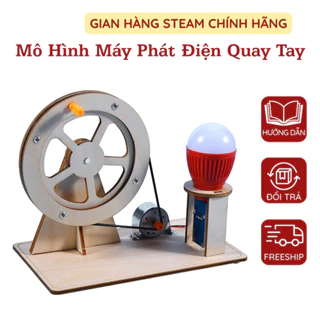 Đồ Chơi Trẻ Em Lắp Ráp Mô Hình Máy Phát Điện Quay Tay Thí Nghiệm Vật Lý DIY