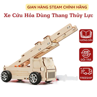 Bộ Lắp Ráp Mô Hình Diy Xe Cứu Hỏa Dùng Thang Thủy Lực R-52 Bằng Gỗ Đồ Chơi Khoa Học Stem Phát Triển Sáng Tạo Cho Bé