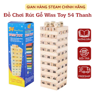 Bộ Đồ Chơi Rút Gỗ Wiss Toy 54 Thanh, Đồ Chơi Giáo Dục Trí Tuệ Giúp Bé Phát Triển Thông Minh