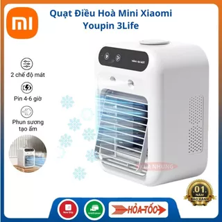 Quạt Điều Hoà Mini Xiaomi Youpin 3Life 500ml 2 Tốc Độ Gió Chế Độ Phun Nước Ướt Làm Mát Sạc Pin Tích Điện Hơi Nước