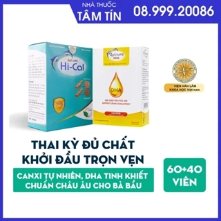 Combo Canxi Hữu Cơ Cho Bà Bầu Avisure Hical Và DHA Tinh Khiết Avisure DHA Cho Bà Bầu 100 viên