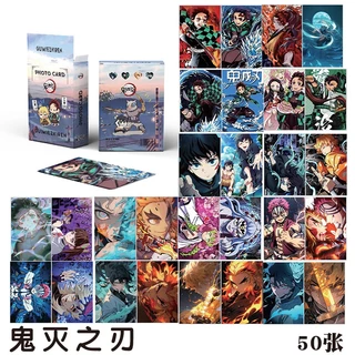 Set 50 Thẻ Ảnh Lomo Card Hologram Thanh Gươm Diệt Quỷ anime Kimetsu No Yaiba