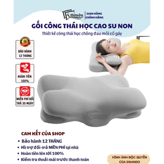 Gối công thái học EMANDO 2in1 nâng đỡ vai cổ gáy chất liệu cao su non cao cấp