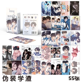 Hộp 55 thẻ ảnh Ngụy Trang Học Tra lomo card anime manga hologram Korean Comics BL Manhwa BoyLove