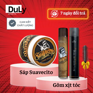 COMBO Gôm xịt tóc nam SUAVECITO - Sáp vuốt tóc SUAVECITO pomade giữ nếp tạo kiểu bóng tóc