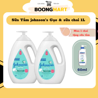 Sữa tắm Johnson's Baby ,sữa tắm chứa sữa và gạo/yến mạch,milk+rice,thơm mát năng động chai 1000l