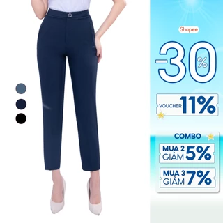 Quần baggy nữ công sở sợi gỗ sồi Thái Hoà QAW1816-R17 (tinh chất 97%)