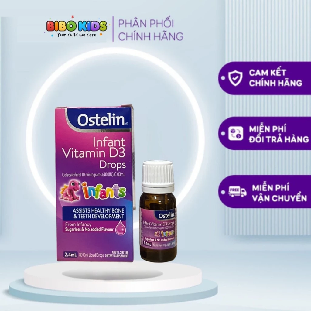 Vitamin D3 ostelin giọt 2.4ml cho bé từ 0-12 tuổi