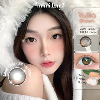 Kính áp tròng Lens FILTER Nâu highlight YULIA BROWN giãn vừa - Mimi Lens