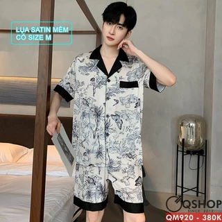 Bộ đồ pijama nam quần ngắn tay ngắn lụa satin mềm QSHOP QM920