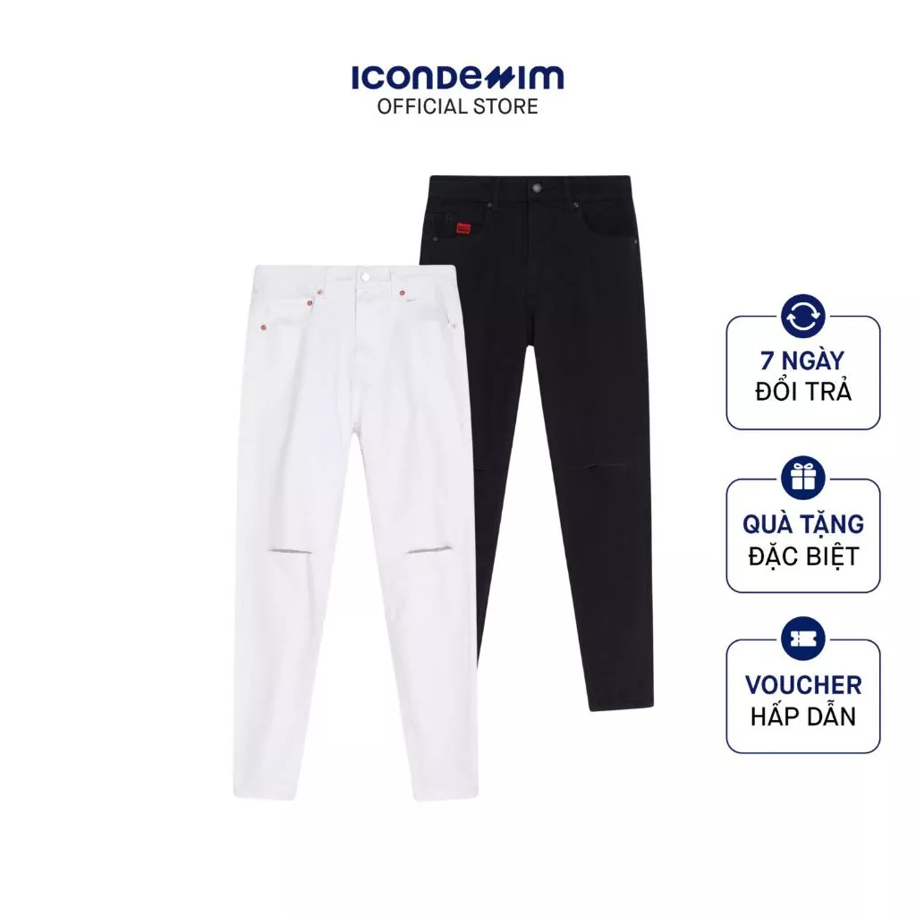 Quần Jeans Nam Form Skinny Ống Ôm Nhiều Màu ICONDENIM