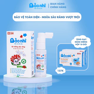 Xịt chống sâu răng Bảo Nhi giúp làm sạch mảng bám ố vàng, bảo vệ men răng ,an toàn cho bé hộp 30ml.