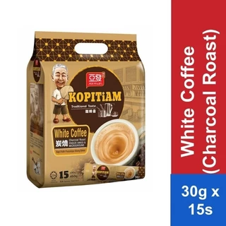 Cà phê Trắng rang than Ah Huat Kopitiam Kopi White Coffee Charcoal Roast 亚发炭烧 - 1 thanh x 30gr - HALAL