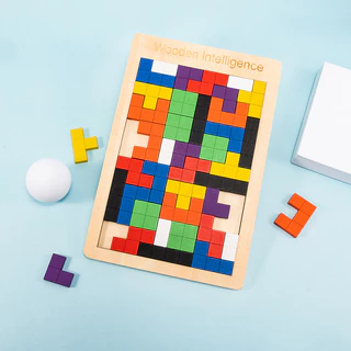 Đồ chơi ghép hình tetris size to đồ chơi gỗ thông minh thẻ gạch montessori phát triển trí tuệ sớm cho bé đồ chơi lego