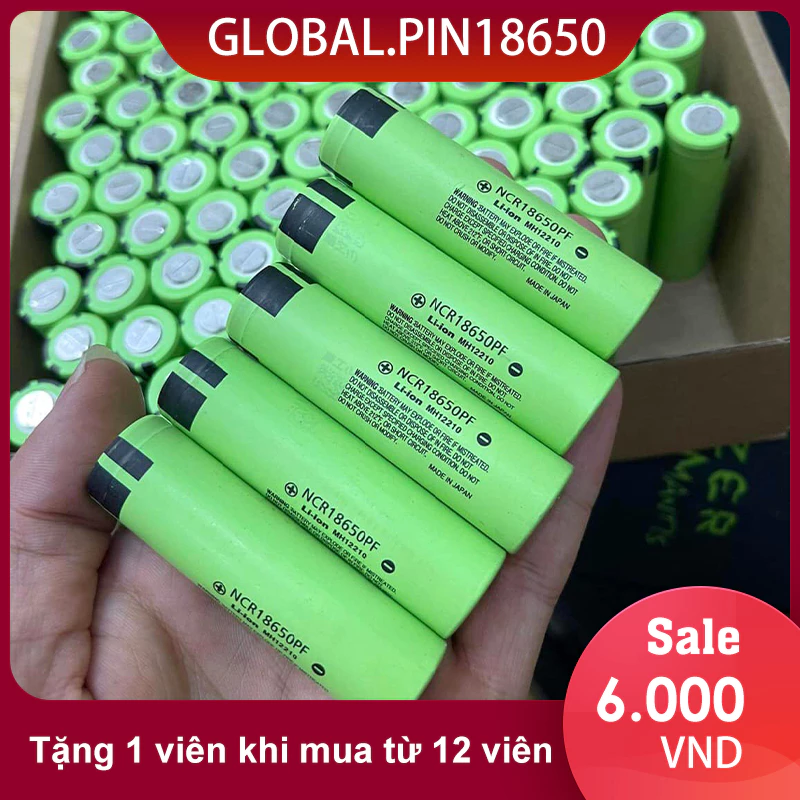 Pin 18650 Panasonic 3600mAh - 3.7v xả 20A chất lượng 12 TẶNG 1