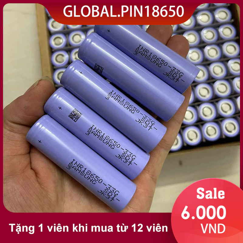 Pin 18650 Samsung 33G, dl 3200mAh  xả cao 20A tháo khối 12 TẶNG 1