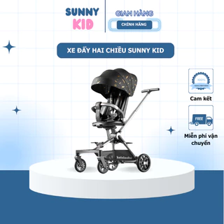 Xe đẩy hai chiều Sunny Kid cao cấp, xe đẩy cho bé tích hợp lò xo giảm sốc trục xoay 360 kèm bàn ăn dặm - KL61