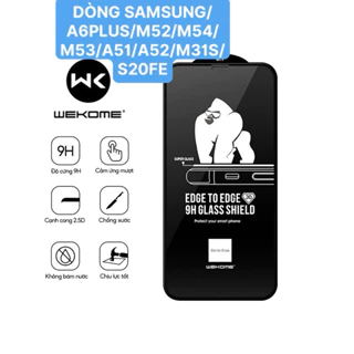 KÍNH CƯỜNG LỰC FULL MÀN HÌNH TẶNG KÈM MIẾNG LAU DÒNG SAMSUNG/A51/A52/M52/M53/M54/A6PLUS/M31S/S20FE