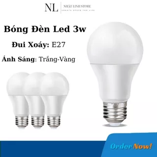 Bóng Đèn Led 3W Ánh Sáng Trắng/Vàng, Đèn Trang Trí Ngoài Trời Chống Nước, Tiết Kiệm Điện Năng