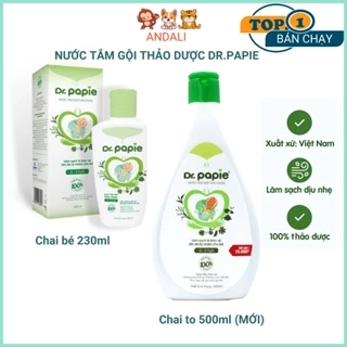 Nước tắm thảo dược Drpapie chai to 500ml dành cho bé từ sơ sinh giúp giảm mẩn ngứa, rôm sảy cho bé.