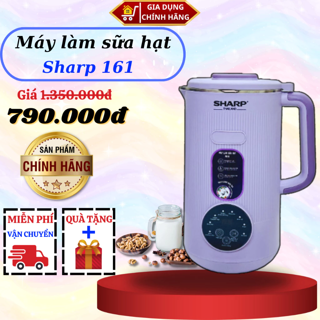 Máy Làm Sữa Hạt đa năng Sharp KS161 Chính Hãng,dung tích 1000ml,tiện lợi,Bảo HÀNH 12 THÁNG