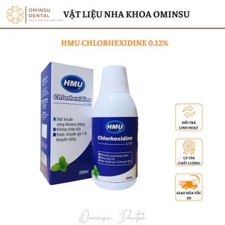 Nước súc miệng diệt khuẩn HMU Chlorhexidine 0.12%, Ngăn ngừa viêm nướu,bệnh quanh răng- 1 chai 250ml