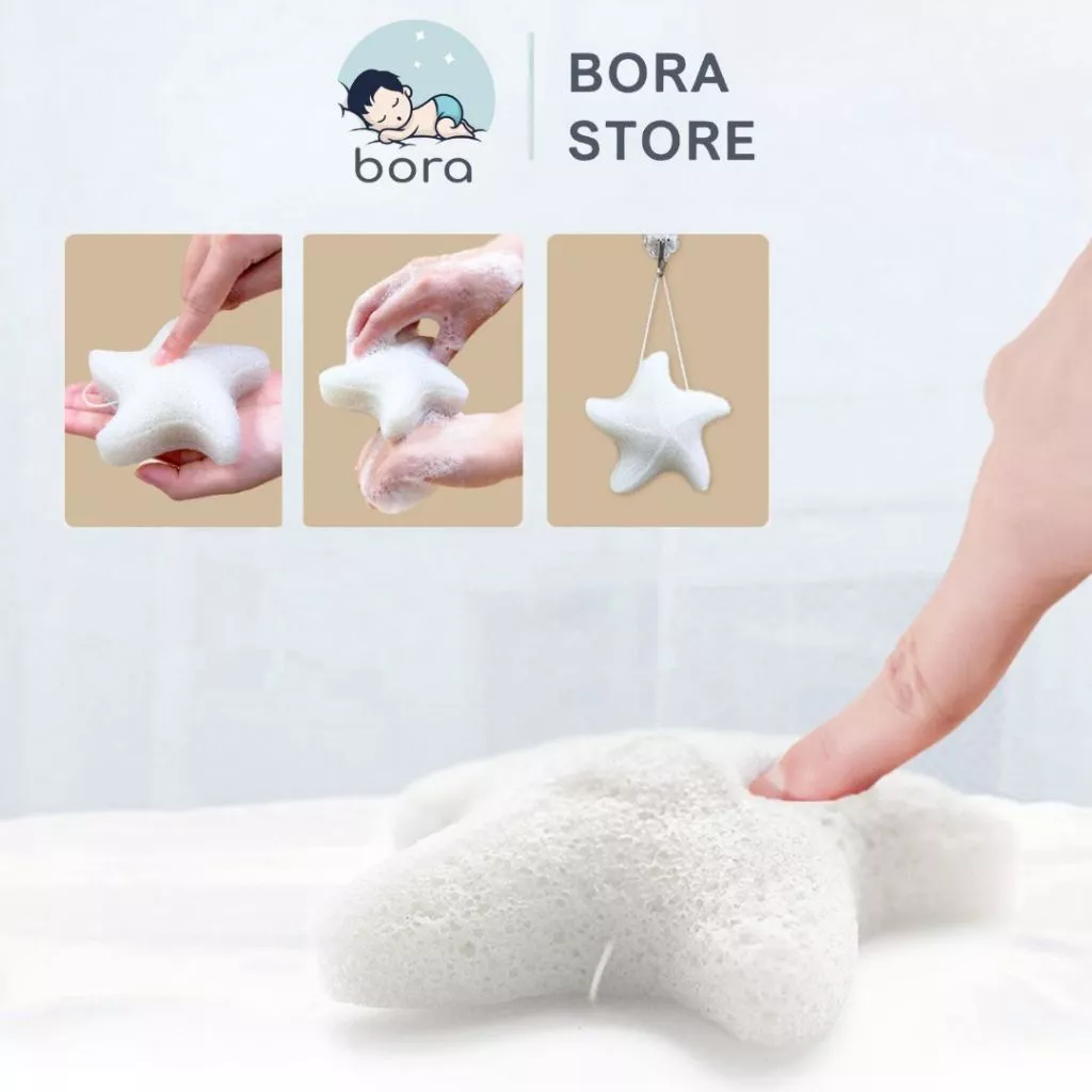 Bông tắm bọt biển Konjac cho bé sơ sinh hình động vật siêu mềm mại