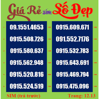 SIM SỐ ĐẸP Vina 09-T13,12 - Dễ Nhớ - Phong Thuỷ - Cặp gánh * SIM được nhiều người yêu  thích