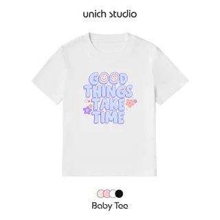 Áo Thun Baby Tee Unisex Local Brand UNICH 100% Cotton Cao Cấp co dãn 2 Chiều Dày Dặn Mẫu " GOOD THINGS TAKE TIME "