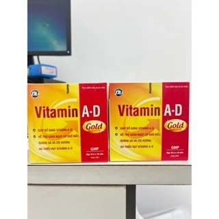 Vitamin A-D Gold Phúc Vinh - Giúp giảm nguy cơ khô mắt, quáng gà hộp 100 viên