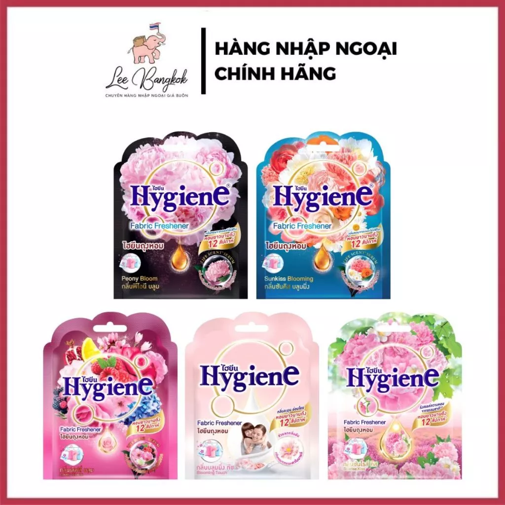 Túi Thơm Để Tủ Quần Áo Hygiene Thái Lan Hương Hoa Đậm Đặc (Đen & Aqua) Treo Xe Treo Tủ Quần Áo Nhà Vệ Sinh Thơm Lâu