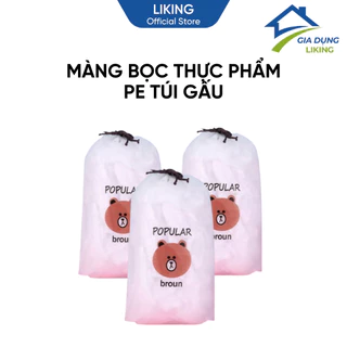 Màng Bọc Thực Phẩm PE LIKING Có Chun Siêu Dai Co Giãn, Túi Gấu Bọc Bảo Quản Đồ Ăn Tiện Dụng