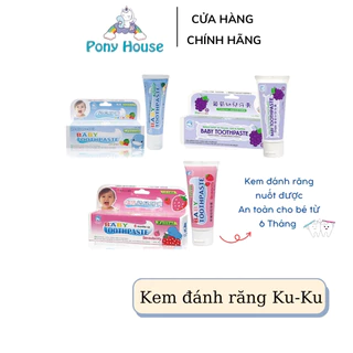 Kem Đánh Răng KUKU Không Cay, Nuốt Được, Chống Sâu Răng, An Toàn CHo Bé Từ 6 Tháng Trở Lên (Chính Hãng)