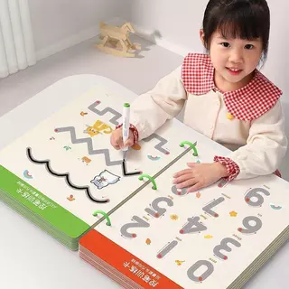 Bộ Tranh Thông Minh Xóa Được 64 Trang 6 Bút Miễn Phí, Vật Liệu Montessori Đồ Chơi Giáo Dục Cho Trẻ 2 3 4 5 Tuổi