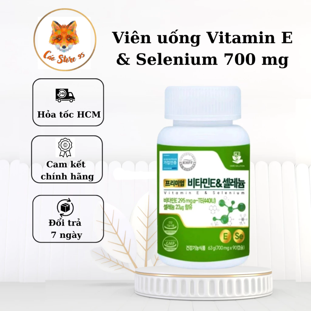 [ Mẫu Mới Nhất] Viên uống Vitamin E & Selenium 700mg