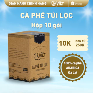 Cà Phê Túi Lọc LÀ VIỆT 100% Arabica - Hộp 10 Gói