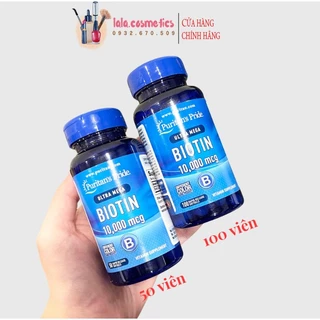 Viên uống Puritan's Pride Ultra Mega Biotin 10000 mcg 100 viên giúp mọc tóc, giảm rụng tóc của Mỹ