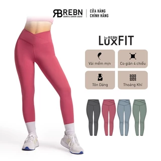 Quần leggings tập thể thao gym yoga eo chéo REBN vải LuxFit cao cấp - REBN Contour Leggings Mauve LuxFit