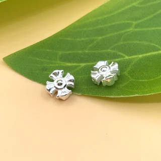 Charm nối hoa văn 4 cánh cỡ nhỏ ~6.7mm - Charm Bạc 925 - Mã CB1365