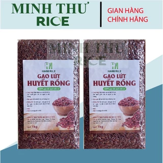 Gạo Lứt Đỏ Huyết Rồng, gạo HAMI hút chân không túi 1kg