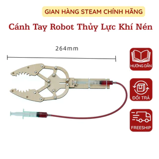 Cánh Tay Robot Thủy Lực Khí Nén Ống Tiêm Khoa Học Thí Nghiệm Vật Lý Lắp Ráp DIY Bộ Gỗ Thủy Lực