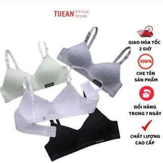 Áo Ngực Nữ TUEAN Sinh Cotton Không Gọng Đệm Mỏng Cup Ngực Nhỏ Phom Ôm Mềm Mại MÃ C032