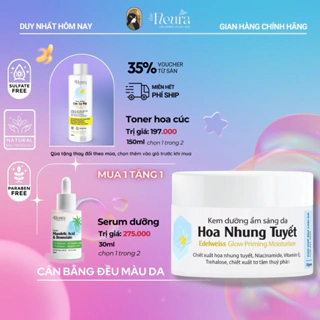 Kem Dưỡng Ẩm Sáng Da Niacinamide The Fleura Hoa Nhung Tuyết Edelweiss Giảm Đốm Nâu Trên Da, Dưỡng Da Mềm Mịn