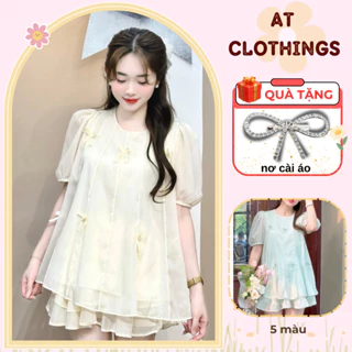 Set Tiểu Thư Tay Bồng 💖𝑭𝒓𝒆𝒆𝒔𝒉𝒊𝒑💖 Set Áo Babydoll Đính Nơ Kèm Chân Váy Hai Tầng Sang Chảnh