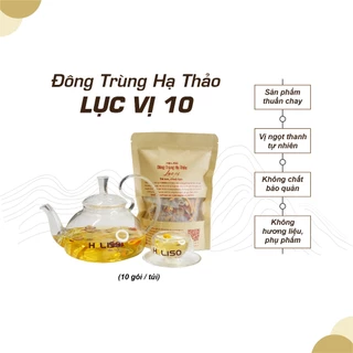 Trà đông trùng hạ thảo lục vị ( ĐTHT, long nhãn, táo đỏ, kì tử, cúc chi, hoa nhài) thuần chay, dưỡng da, ngủ ngon