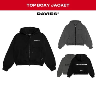 Áo khoác hoodie zip local brand nam nữ có nón màu đen, xám Boxy Daviesism DAVIES jacket I D33-AK6