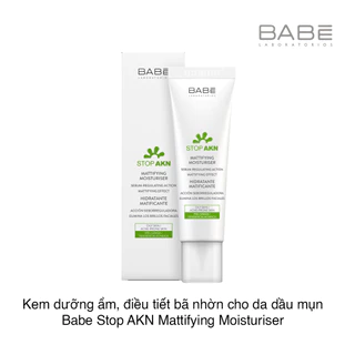 Kem Dưỡng Da Babe StopAKN Mattifying Moisturiser Kiềm Dầu, Hỗ Trợ Giảm Mụn (50ml)