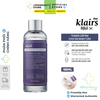 Toner Klairs 180ml phục hồi da dưỡng da trắng sáng giúp giảm mụn cấp ẩm hiệu quả -Thị cosmetics